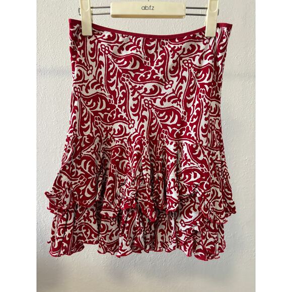 Vintage Y2K Loco Lindo Ruffled Skirt Size Large Red Cottagecore Boho - Picture 2 of 4